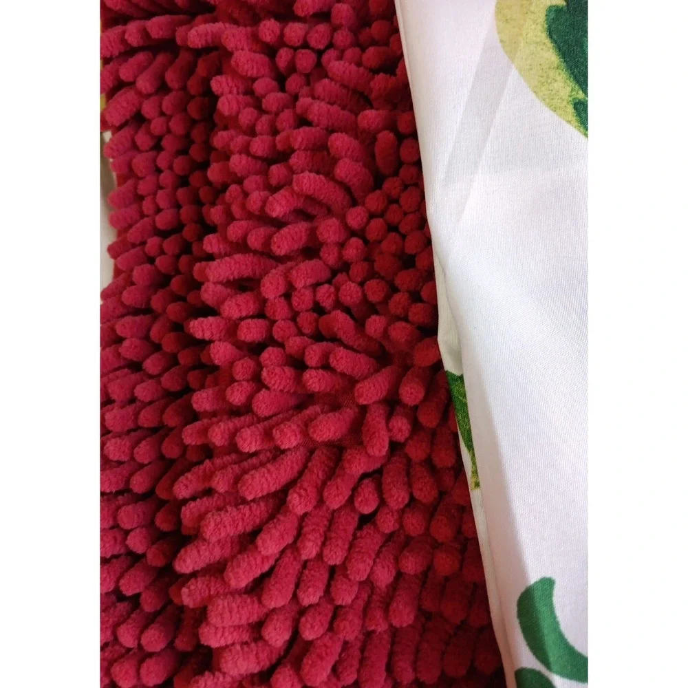 15 Piece Bath Set Christmas‎ Curtain Rugs Hooks Holiday Pretty Berries Decor